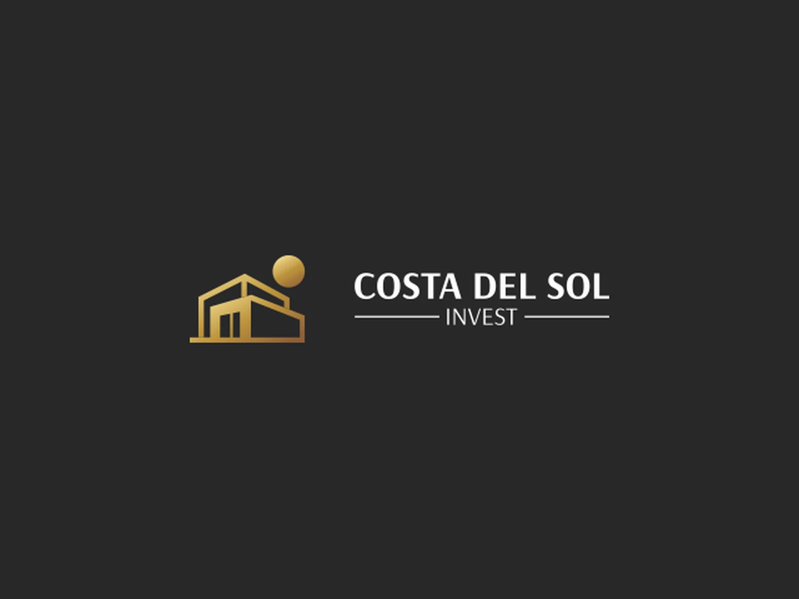 Before: the old Costa del Sol Invest logo, a gold house icon on black