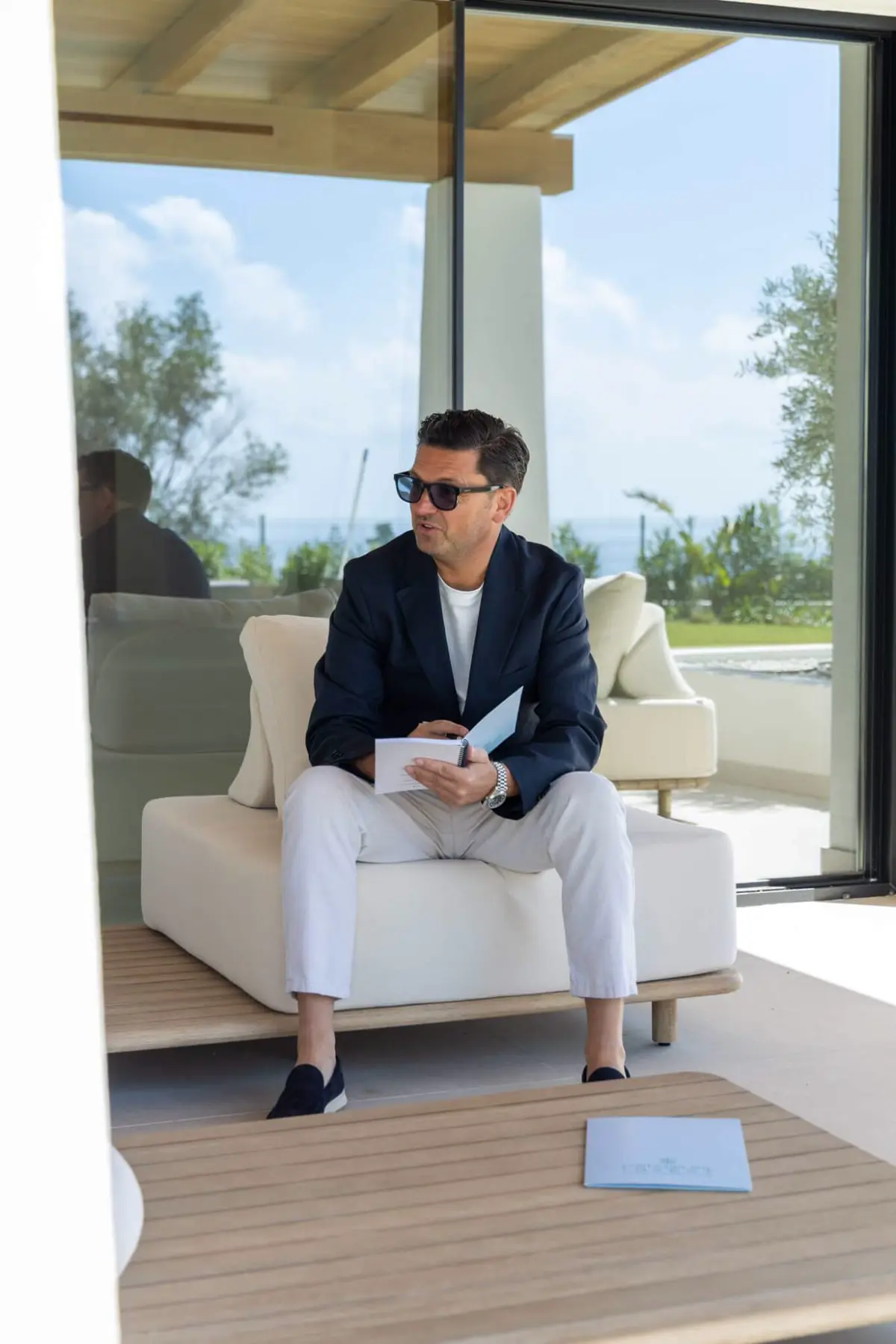 Brand shoot: Costa del Sol Invest founder on a terrace with sea view