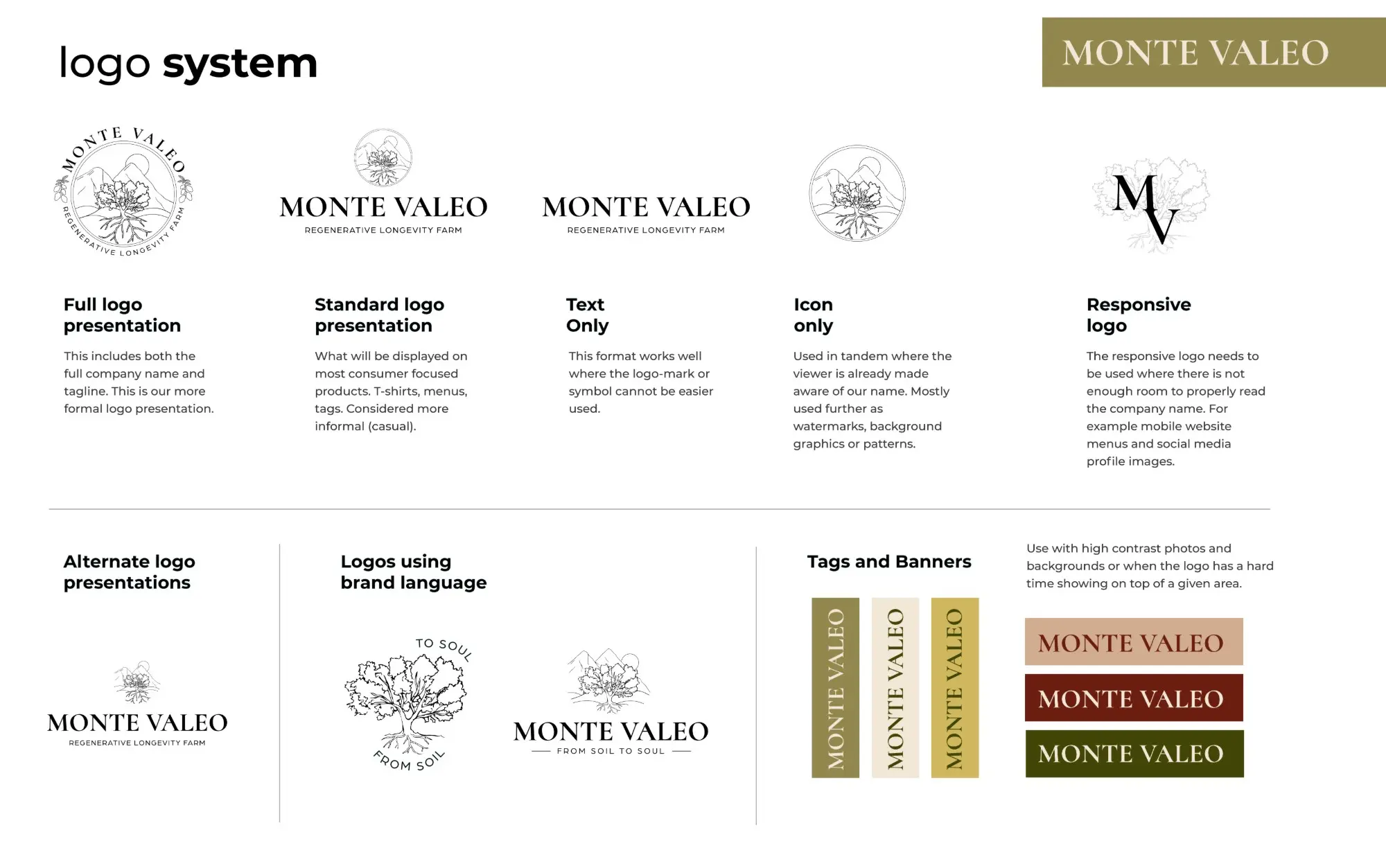 Monte Valeo logo system